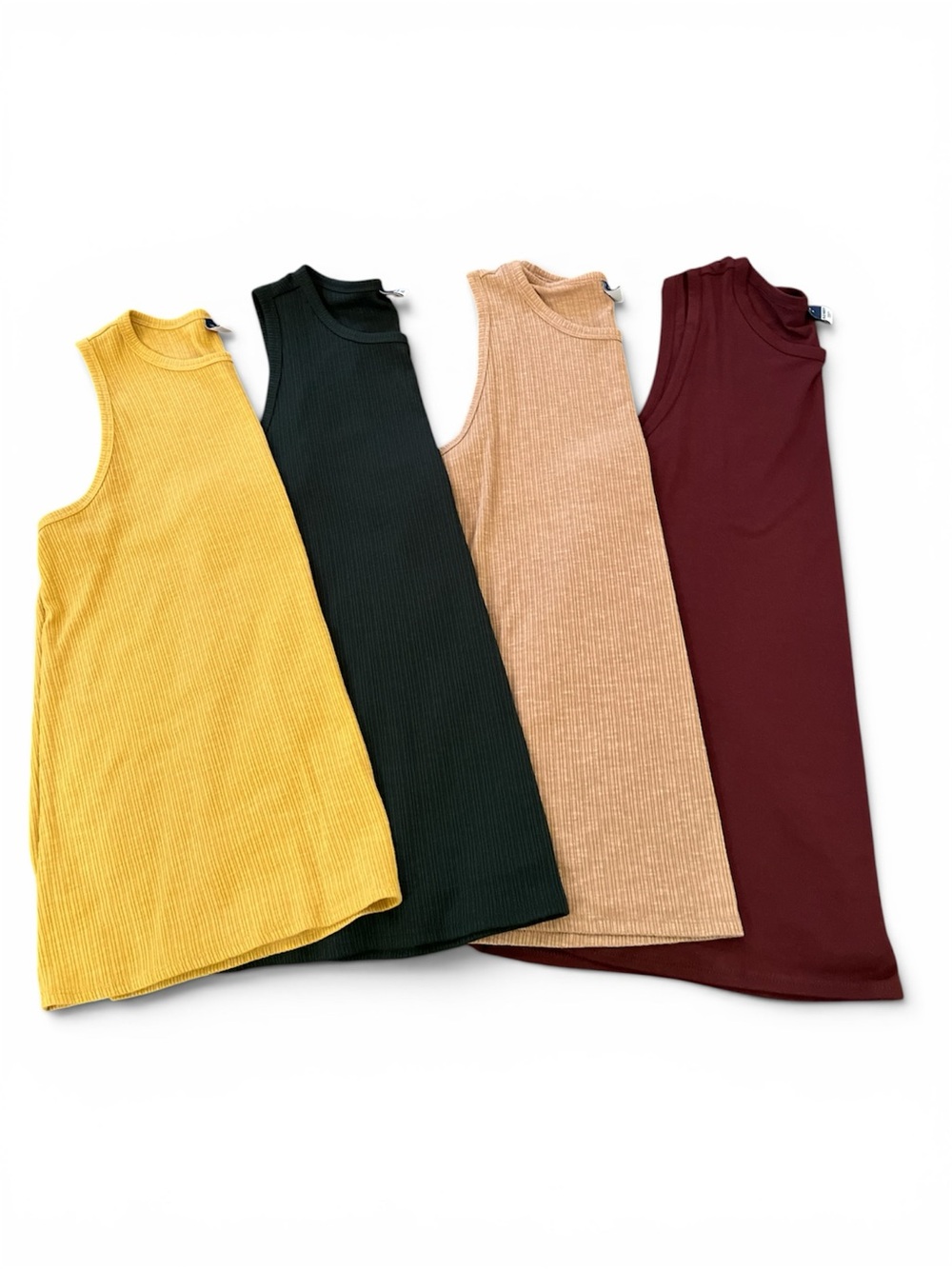 Old Navy 3 Ribbed and 1 Unribbed Crew Neck Tank Tops